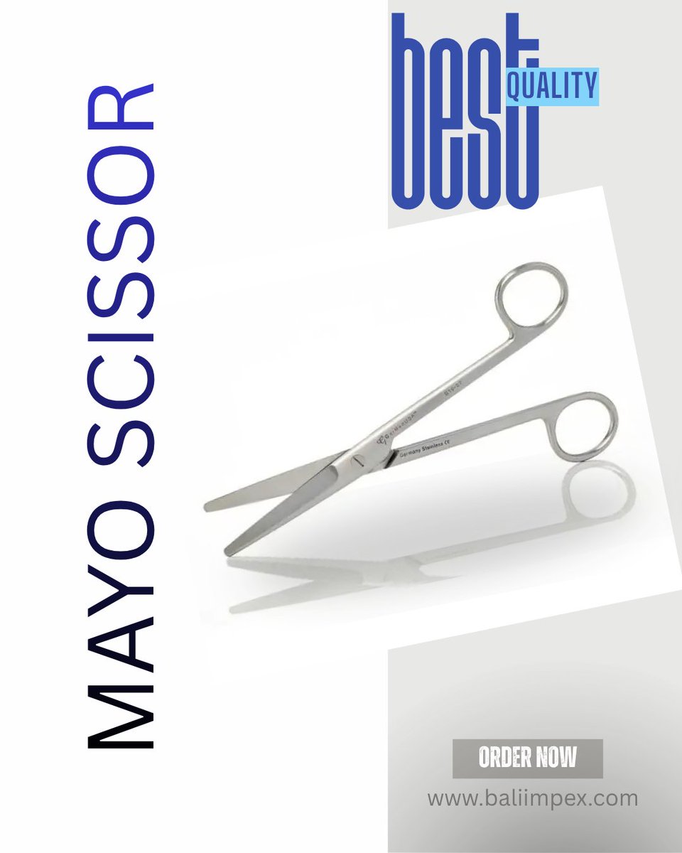 baliimpexar's tweet photo. Built for uncompromising durability and peak performance. 🔪✨ Our premium-grade Mayo Scissors deliver the precision medical professionals rely on every single day.

🌐 https://t.co/IAWO0rRpuL
#MayoScissors  #MedicalEquipment #Surgery #Healthcare #MedicalDevices #SurgicalTools https://t.co/zLjKkajuTu