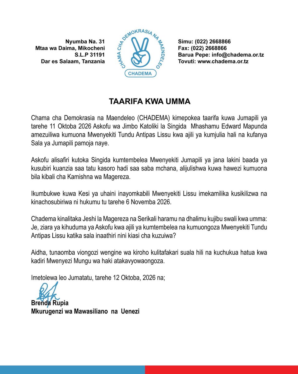 Twaha_Mwaipaya's tweet photo. TAARIFA KWA UMMA https://t.co/vPrvPNKaWF