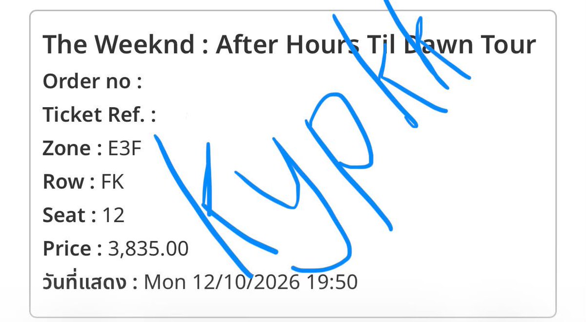 formyluvnct's tweet photo. ปล่อยบัตรคอน the weeknd ค่าาา
 #theweekndliveinbkk https://t.co/q12g9QmVMP