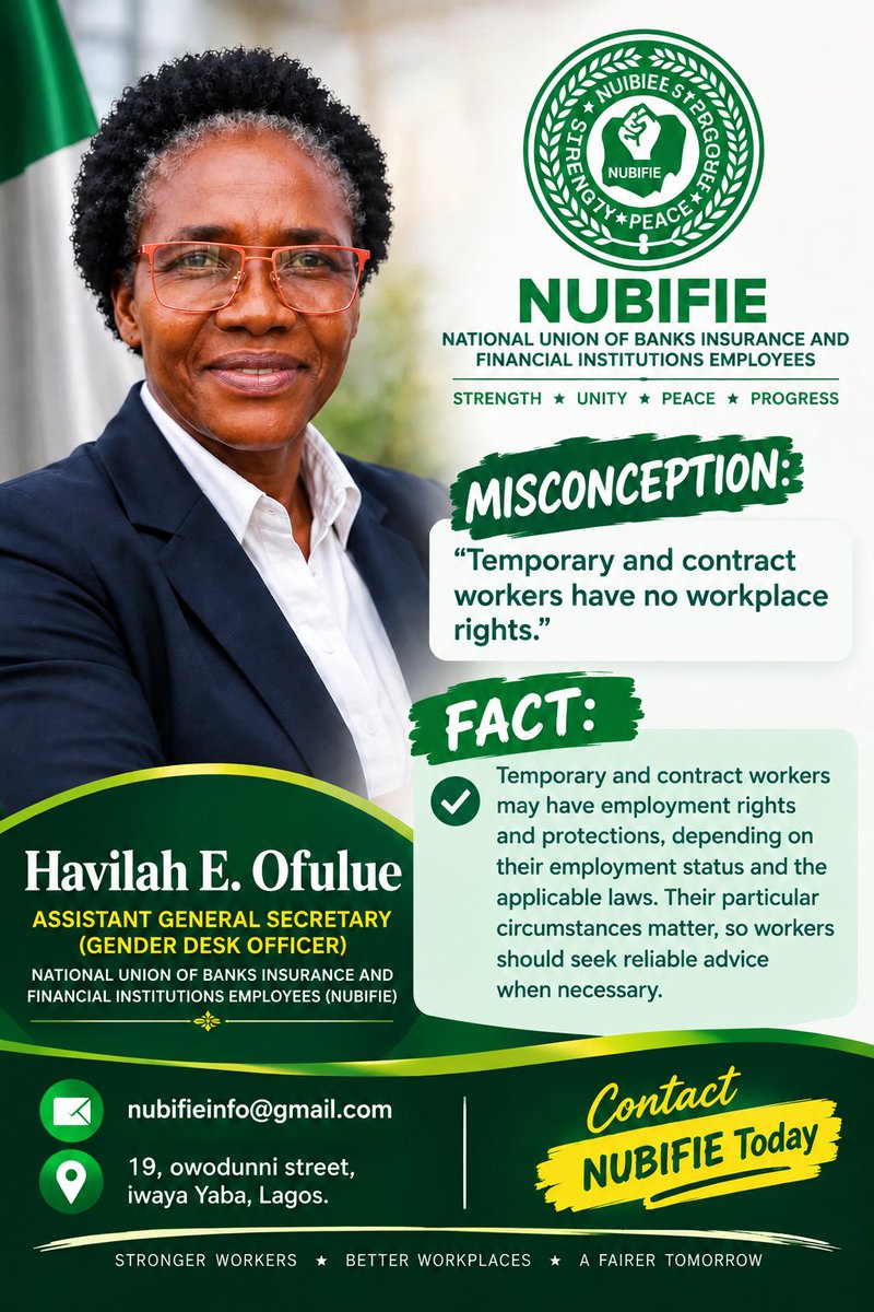 officialnubifie's tweet photo. YOUR TYPE OF EMPLOYMENT DOES NOT AUTOMATICALLY MEAN YOU HAVE NO RIGHTS.
#NUBIFIE #SolidarityForever #WorkersRights #ContractWorkers #TemporaryWorkers #LabourRights #WorkersEducation #DecentWork #KnowYourRights #WorkersWelfare #EXÉRCITODOLULAEMCAMPO #deadlock https://t.co/lRJM7bNvxZ