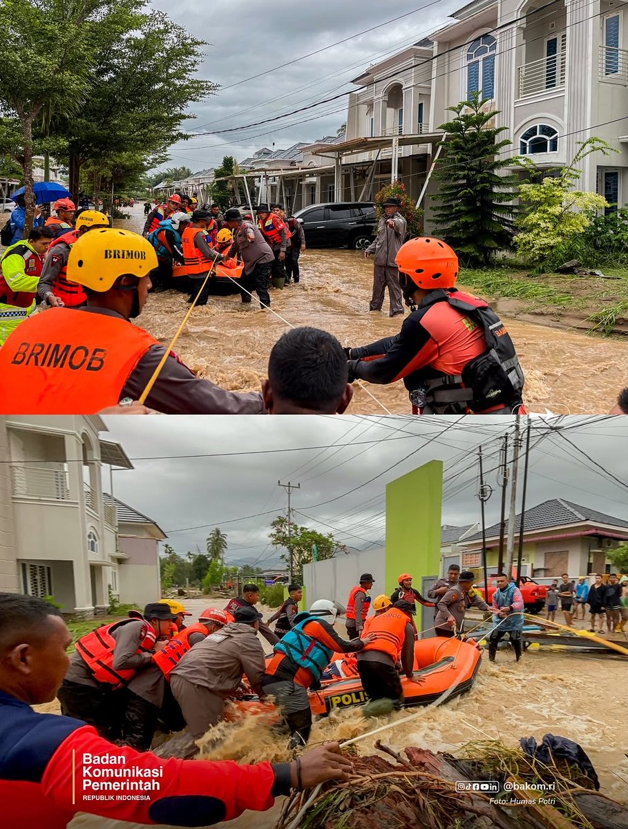 Res_Pel_Belawan's tweet photo. Curah hujan tinggi memicu banjir di sejumlah wilayah Kota Padang, Sumatera Barat, pada Sabtu (10/10). Satbrimob Polda Sumbar mengerahkan 300 personel untuk membantu evakuasi warga di Perumahan Lumin Park, Dadok Tunggul Hitam, dan Guo Kuranji. https://t.co/NN0LNCATGb