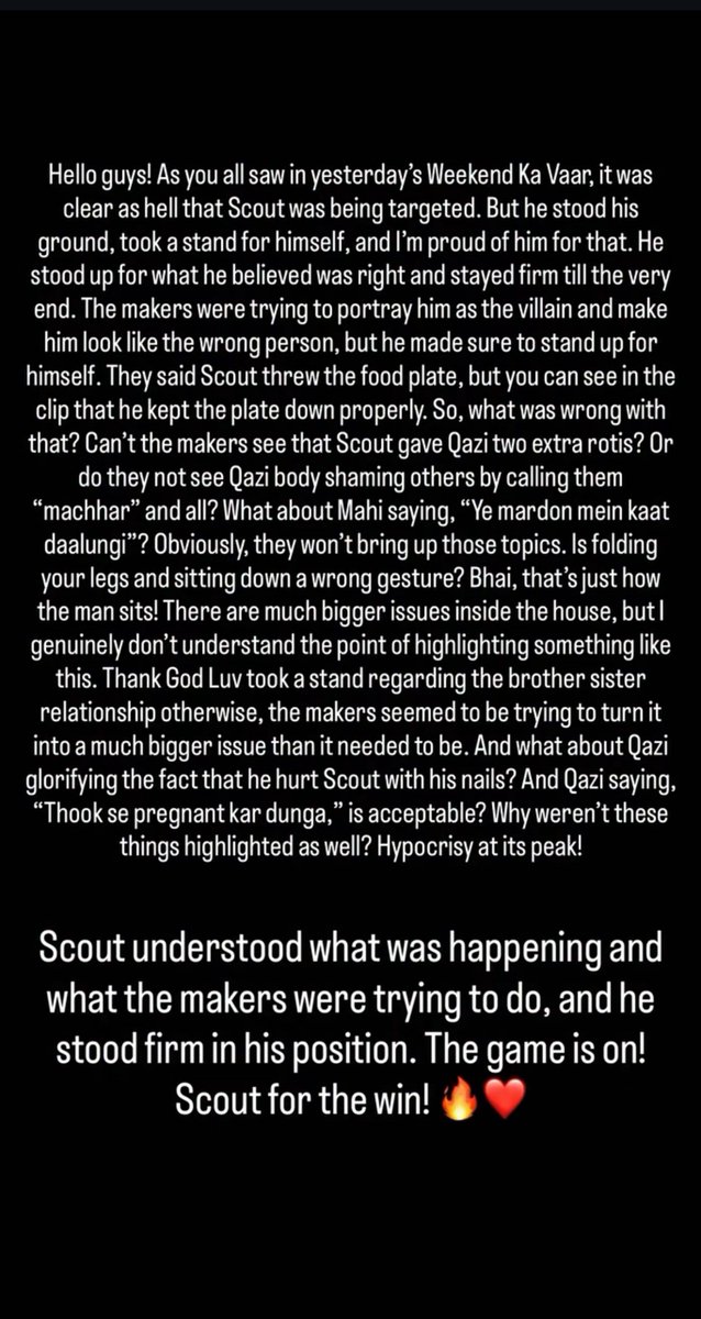 me_madmaxxxxx's tweet photo. Rntx Neyoo coming in support of #ScoutOP after yesterday's episode ♥️

This what #Scout has earned, family 🫶♥️

#BiggBoss20 #BB20 #ScoutArmy https://t.co/1ELcCddgsl