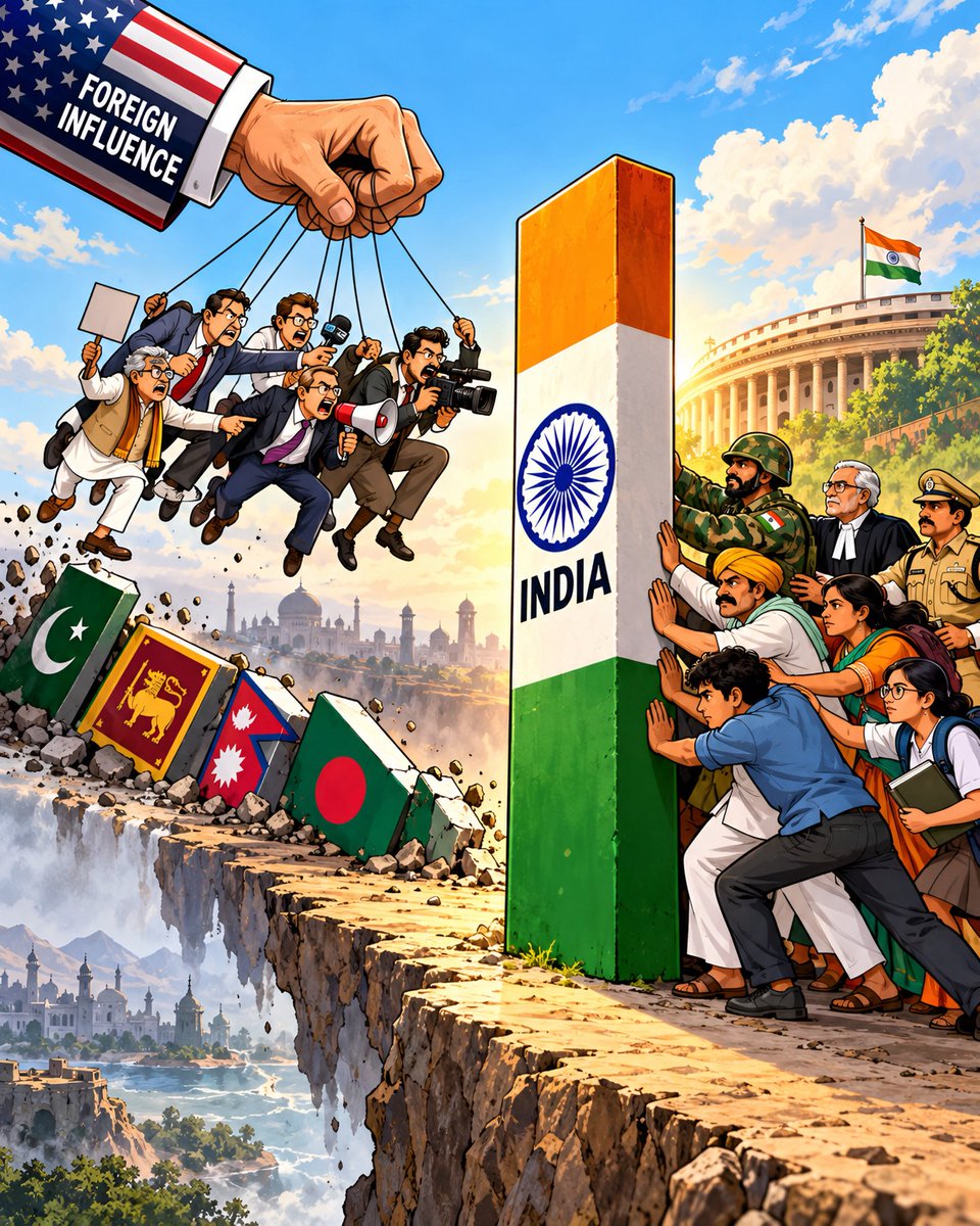 kuldeeptiwarix's tweet photo. Look at the neighbourhood. Learn from the mistakes.

A nation’s biggest strength is not just its military or economy, but the unity and awareness of its people.🇮🇳 https://t.co/OFHGwrIHK0