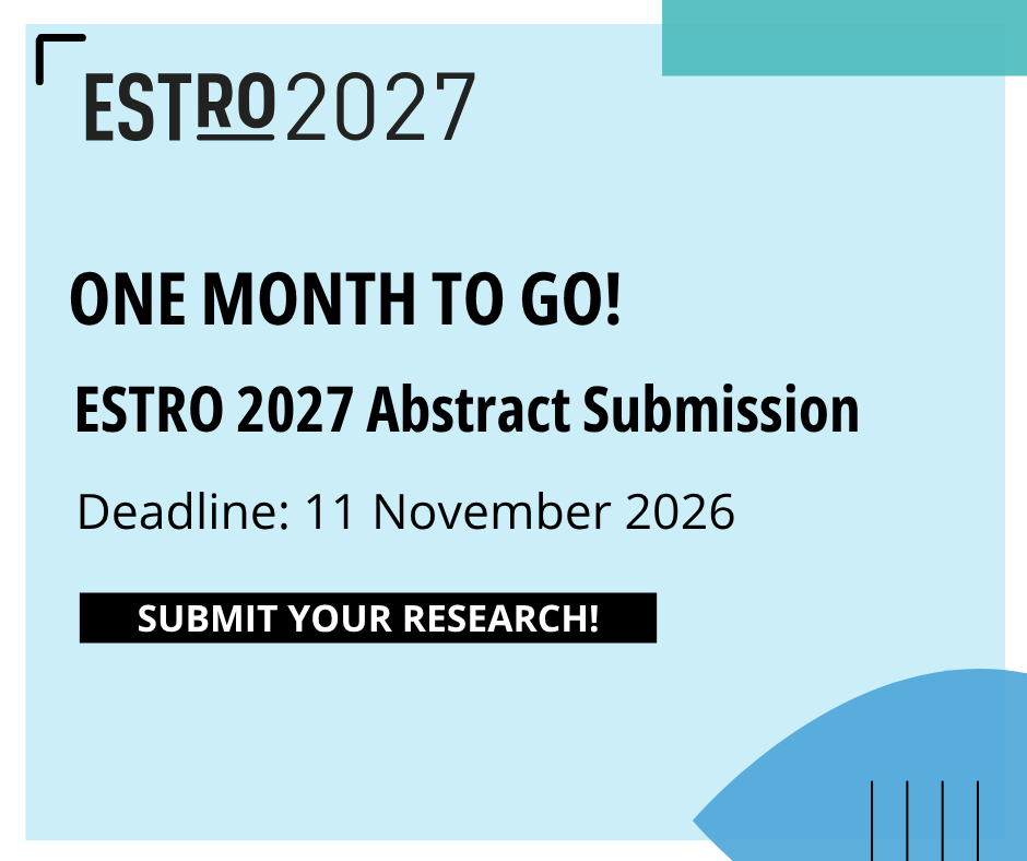 ESTRO_RT's tweet photo. One month to go! ⏳
📆 11 November is the deadline to submit your abstract for #ESTRO27!
Present your #CancerResearch on a global stage, gain recognition, and benefit from joint #GreenJournal &amp; @TheLancetOncol sessions.
👉 Submit now: https://t.co/NeV3s4cwla
#Radonc #medphys #RTT https://t.co/X20YRCdUiE