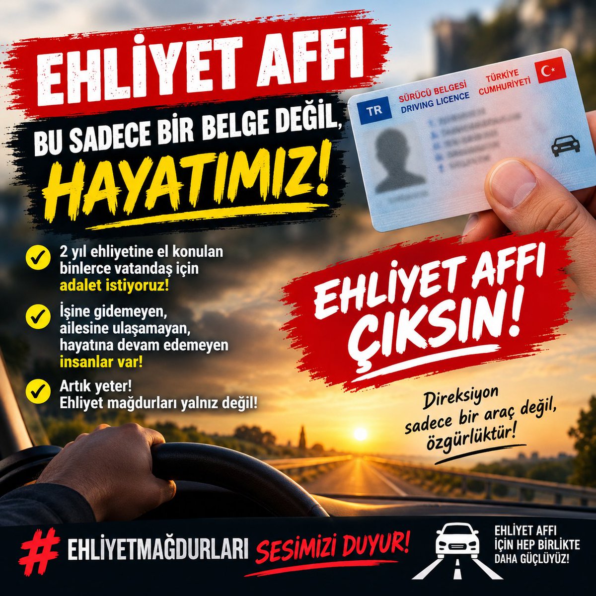 Mesut40054381's tweet photo. SürelerUzun AilelerMağdur 
#EhliyetteSüreAffı evimize ekmek götüremiyoruz duyun sesimizi https://t.co/nGf3yHSw8F
