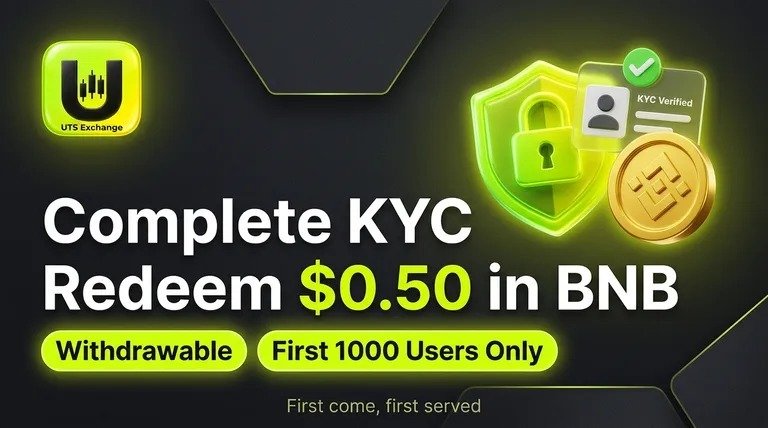 utsexchange's tweet photo. 🎁 Complete your KYC on UTS Exchange and get $0.50 in BNB! 🔐 Redeem Code - UTS-QUEST-LIVE

✅ You can withdraw it ⚡ First come, first served Only the first 1000 users

Verify now and claim your reward 👉 https://t.co/S2RpDxNXED

#UTSExchange #KYC #BNB #CryptoRewards #Airdrop #FreeCrypto #CryptoExchange #Binance #Web3 #CryptoCommunity