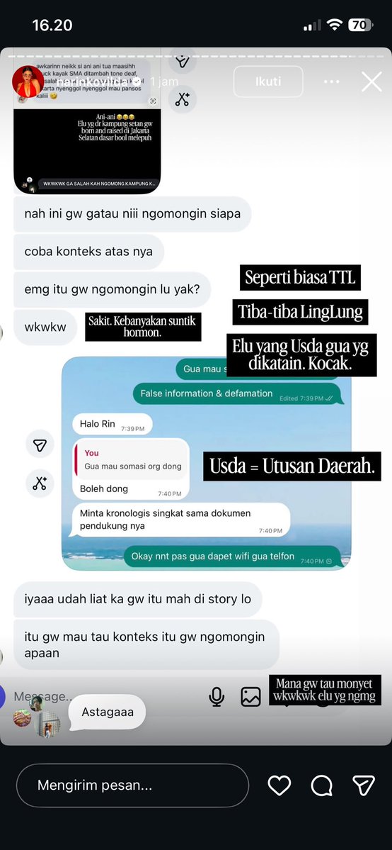 amourphelia's tweet photo. Emang Juju nih sakit njir.

Dia sendiri yang ngomong, dia juga yang gak tau kocak. Langsung tiba tiba kekk orang linglung kek orang gila yang gak inget ngomong apaan. 

Biasanya kalau udah kaya gitu berarti udah ketar ketir nyari nyari alesan. Emang bener bener salah lawan sih. Tinggal tungguin surat ajaa tuh mmpus.