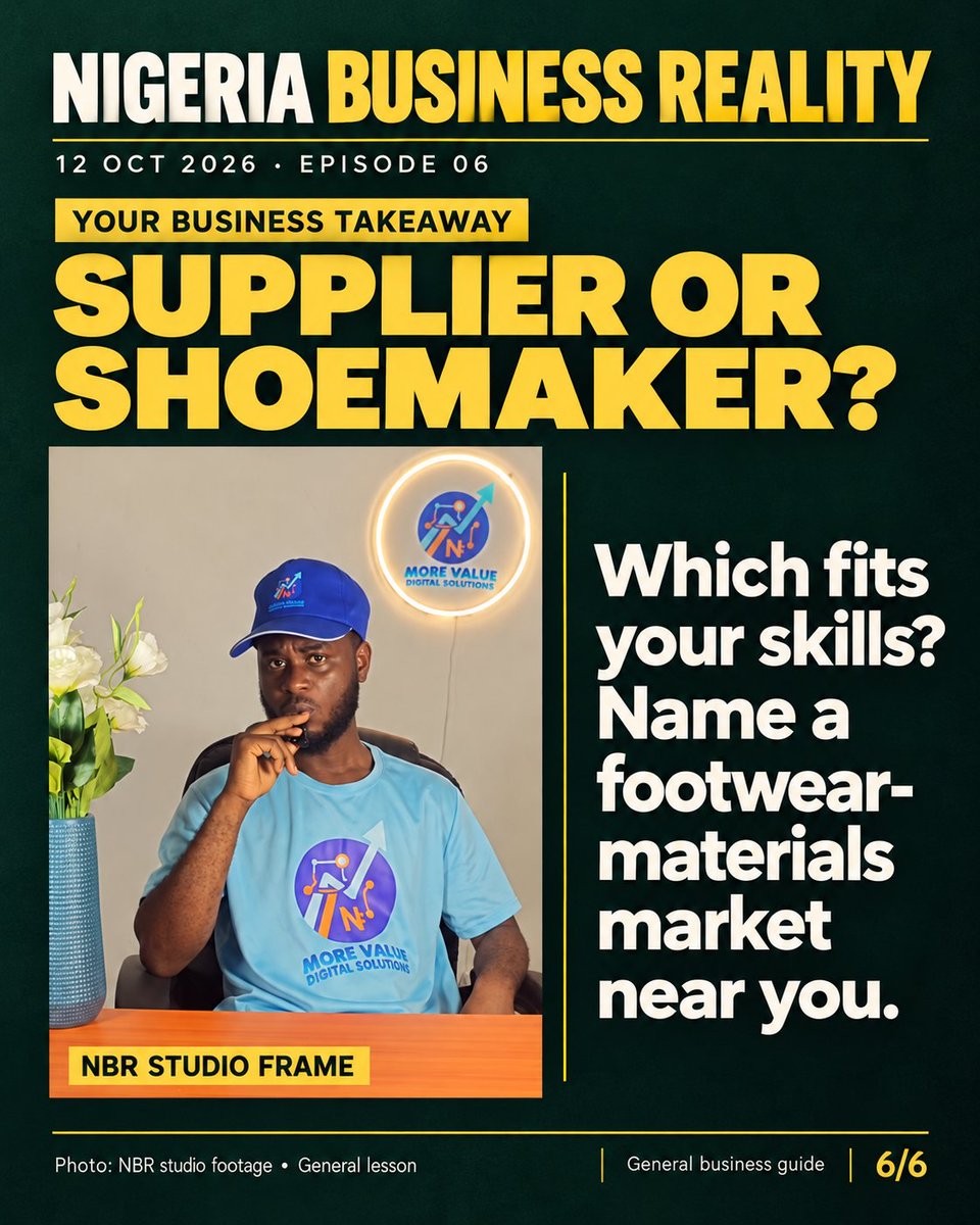 msani0248's tweet photo. Ask local makers which colours, sizes and quantities they reorder before stocking.

Would you rather make shoes or supply materials? Name a market near you. 2/2

#NigeriaBusinessReality https://t.co/uzZr6cjHFW