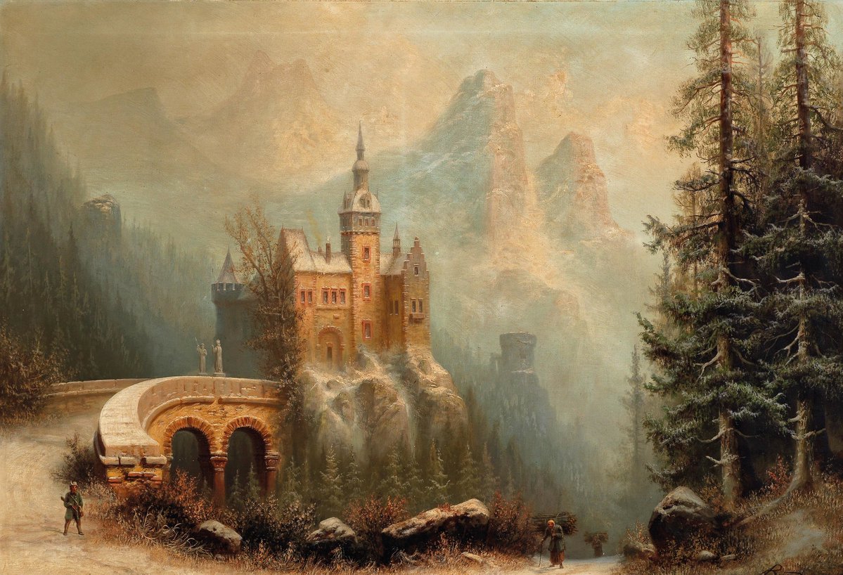 RomanticCanvas's tweet photo. Large Winter Landscape with Castle in the Mountains
Albert Bredow, 19th century https://t.co/hcCoBP3OnT