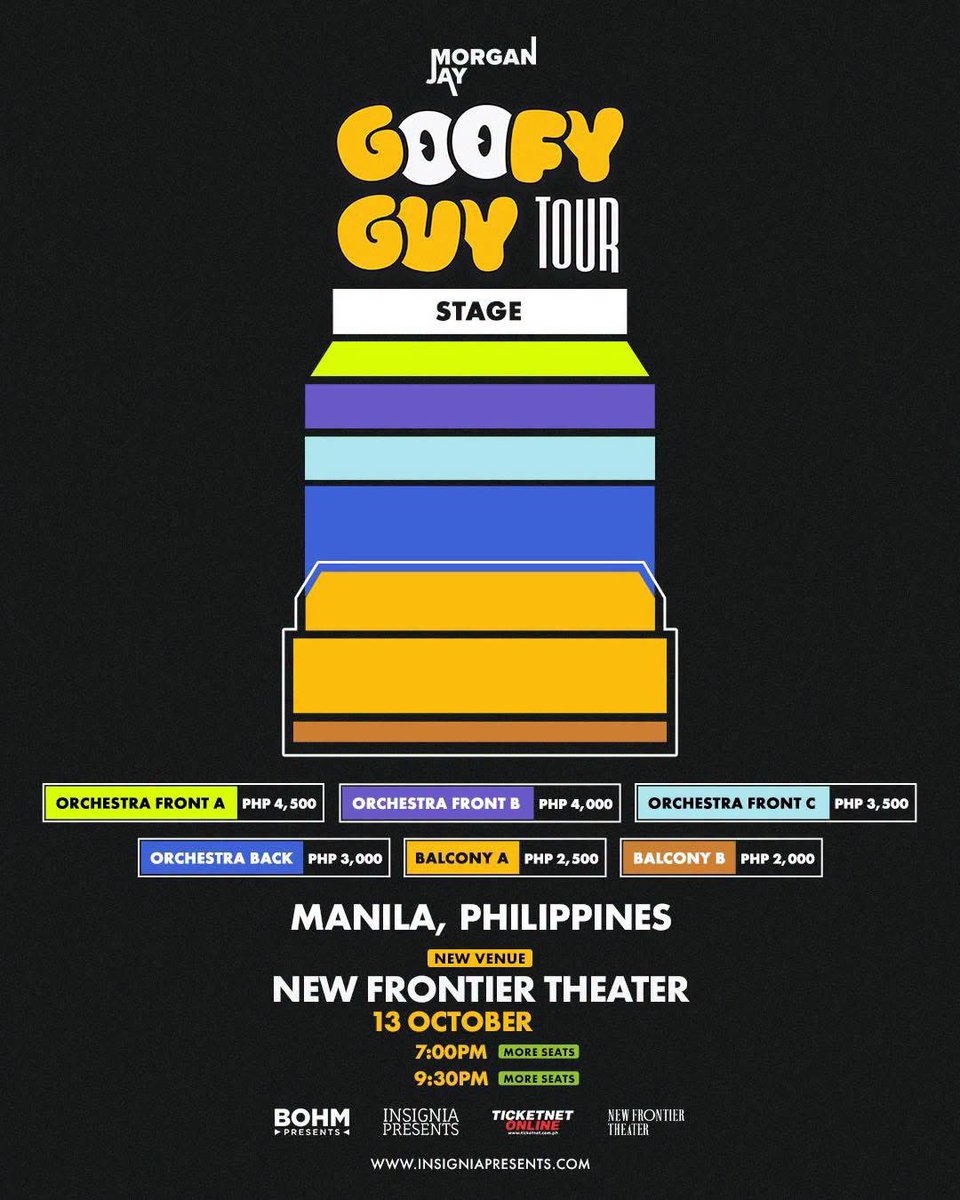 angelonopiii's tweet photo. WTS LFB

GOOFY GUY TOUR — MORGAN JAY 
OCT. 13 7:00 PM - NFT

Orchestra A (Center) 
ROW 1 SEAT 23 & 24
💰Php 3k each ‼️original price 4500

— Physical ticket (house seat)
— Will padala right away if in Manila (I’ll shoulder the SF), pwede rin f2f claim if near BGC
— DM IF INTERESTED

RFS: nagbreak kami ng kasituationship ko 🫵