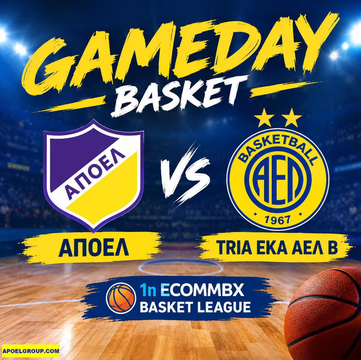 apoelgroup's tweet photo. GAMEDAY: ΑΠΟΕΛ - TRIA EKA ΑΕΛ Bc, 1η αγωνιστική
«Τζάμπολ στο Λευκόθεο με γαλαζοκίτρινη μονομαχία!»
https://t.co/MNuzjR3FlL
#APOEL #APOELBC https://t.co/IQRA543LqN