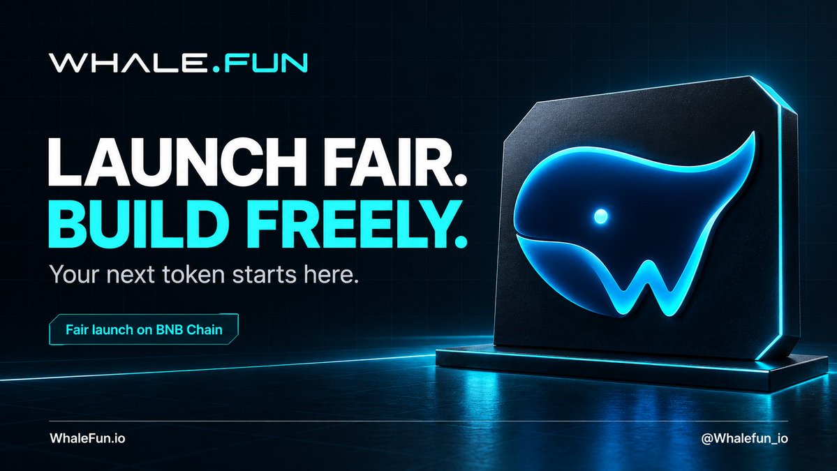 Whalefun_io's tweet photo. Every community starts with an idea.
Give yours a fair start.
Launch your token with WhaleFun and build tokenomics your way.
Launch fair. Build freely. Grow on-chain.
https://t.co/3ggVRzujHc
#WhaleFun #FairLaunch #BNBChain https://t.co/rOMalX9LES