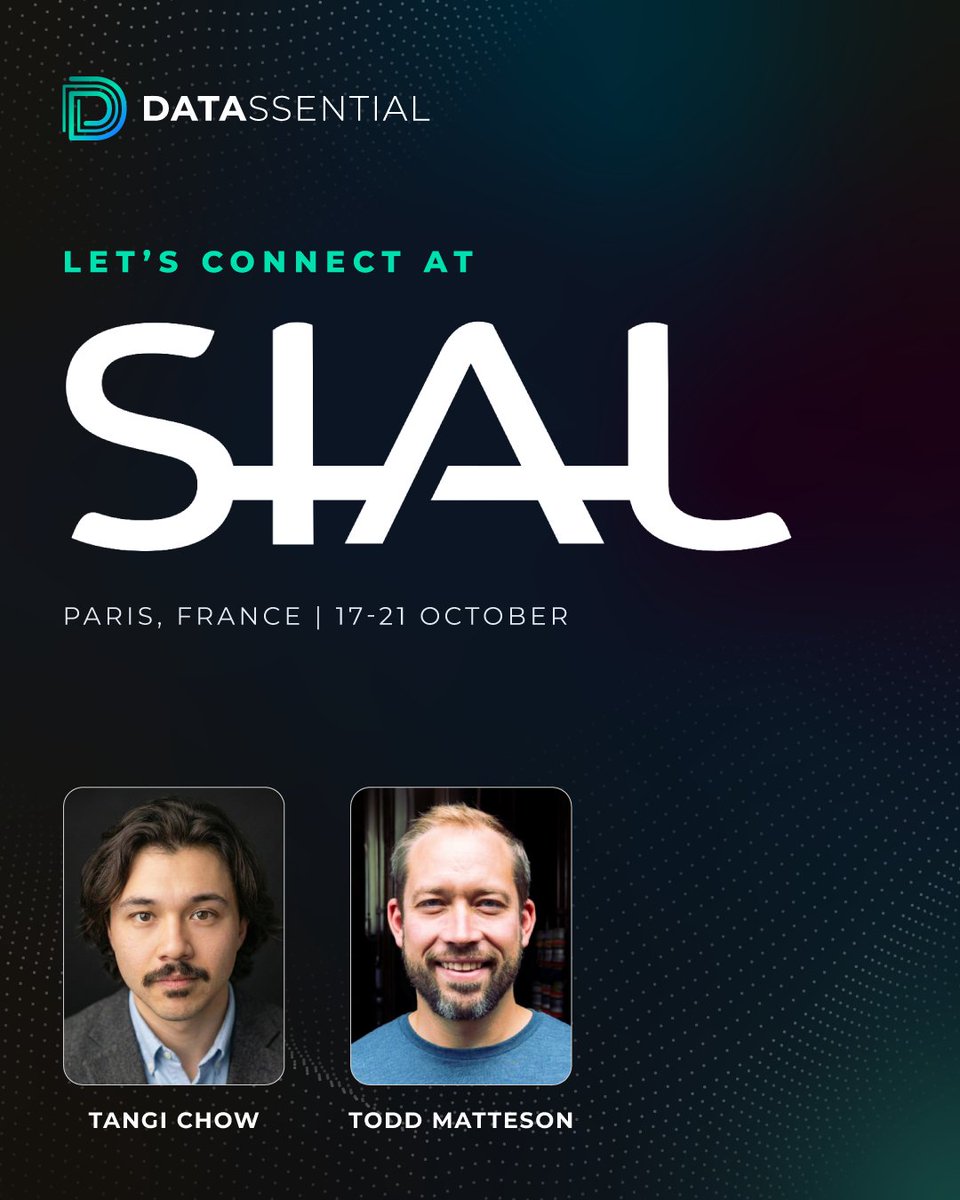 Datassential's tweet photo. Datassential is heading to SIAL Paris, 17-21 Oct.

We'll bring the data on what's resonating with consumers now and what's poised to break out next. Attending? Connect with Tangi Chow and Todd Matteson.

For full event details: https://t.co/Hvdxis1wt2
#datassential #SIALParis https://t.co/Xzj3AqaQKh