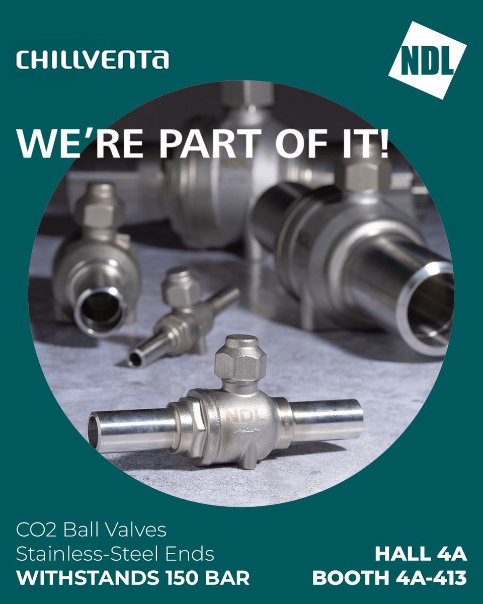 ndlindustries's tweet photo. One Day Until Chillventa 2026!
📍 Hall 4A | Booth 4A-413
📅 October 13–15 | Nuremberg, Germany
We look forward to seeing you tomorrow!
#NDL #NDLIndustries #Chillventa #Chillventa2026 https://t.co/qADS1lkfEl
