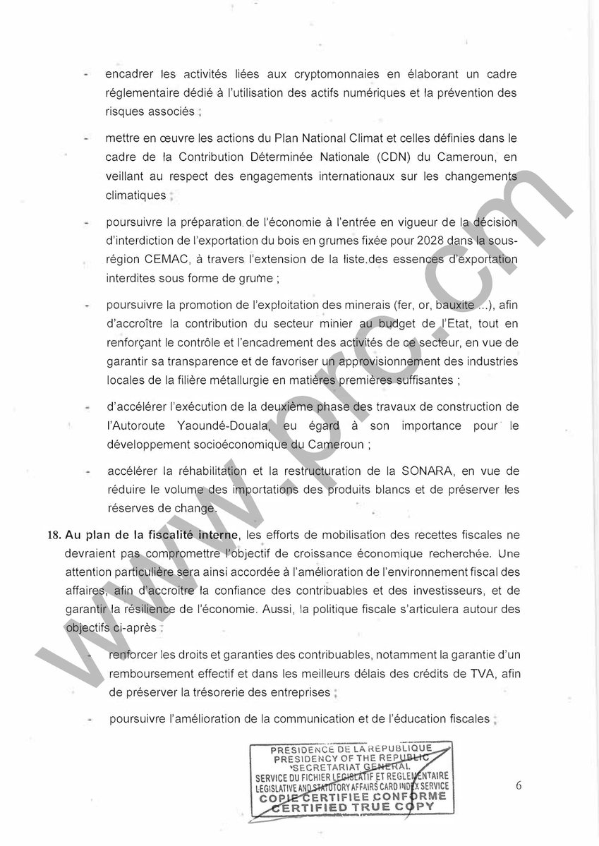 PR_Paul_BIYA's tweet photo. Circulaire relative à la préparation du budget de l’Etat au titre de l’exercice 2027

#PaulBiya
#Cameroun
2/6 https://t.co/wRdv371Tqz