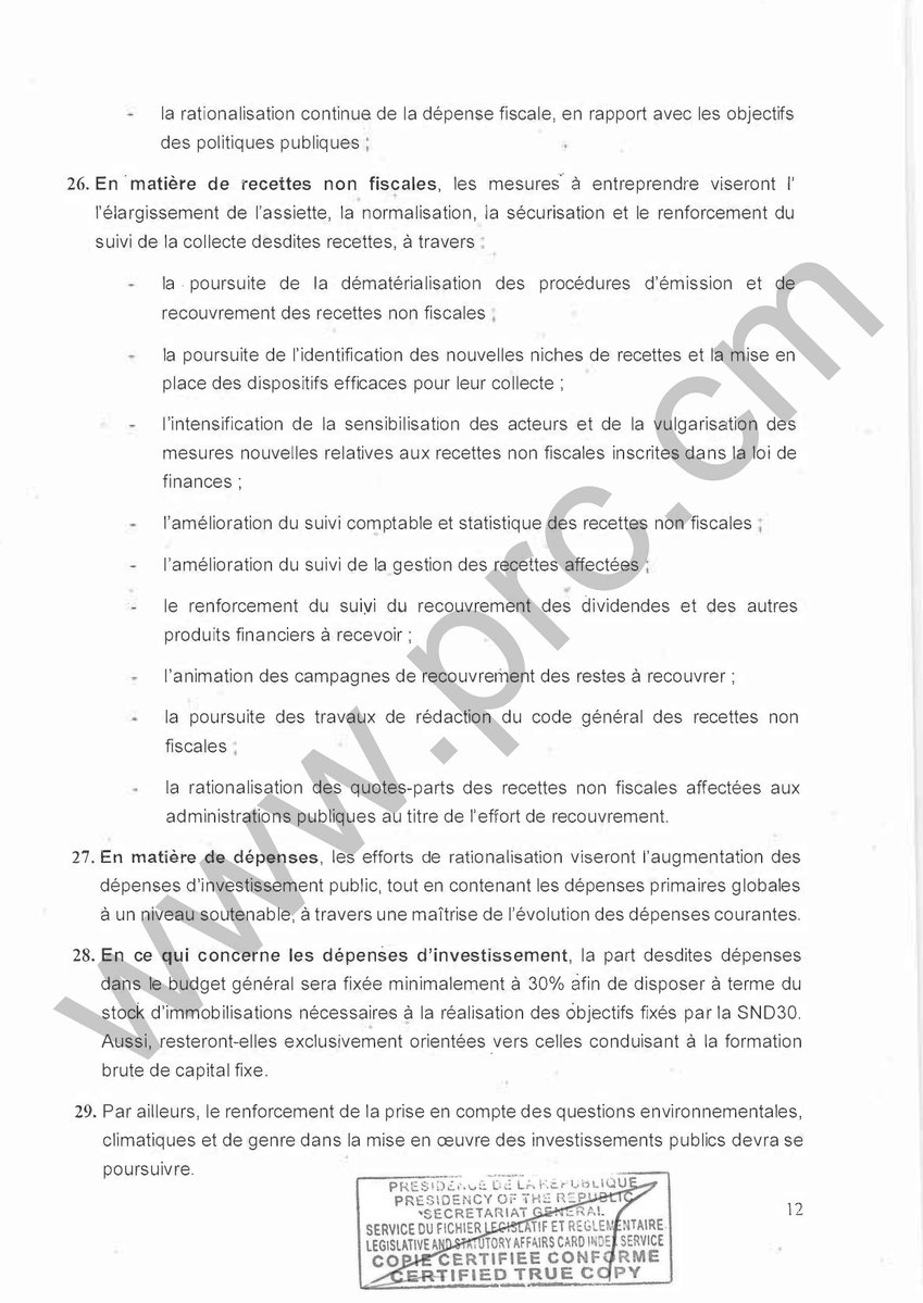 PR_Paul_BIYA's tweet photo. Circulaire relative à la préparation du budget de l’Etat au titre de l’exercice 2027

#PaulBiya
#Cameroun
3/6 https://t.co/14zmzhzn1H