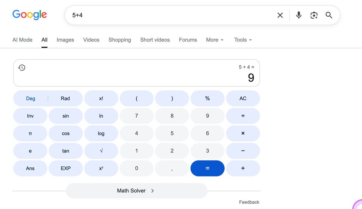 alicekeeler's tweet photo. When I need a calculator

Control T - new tab
Type the math problem
Press enter

Boom... Chrome has a built in calculator

Control W closes the tab

#GoogleEDU #TeacherTech #KeyTips https://t.co/biqr2uJf2y