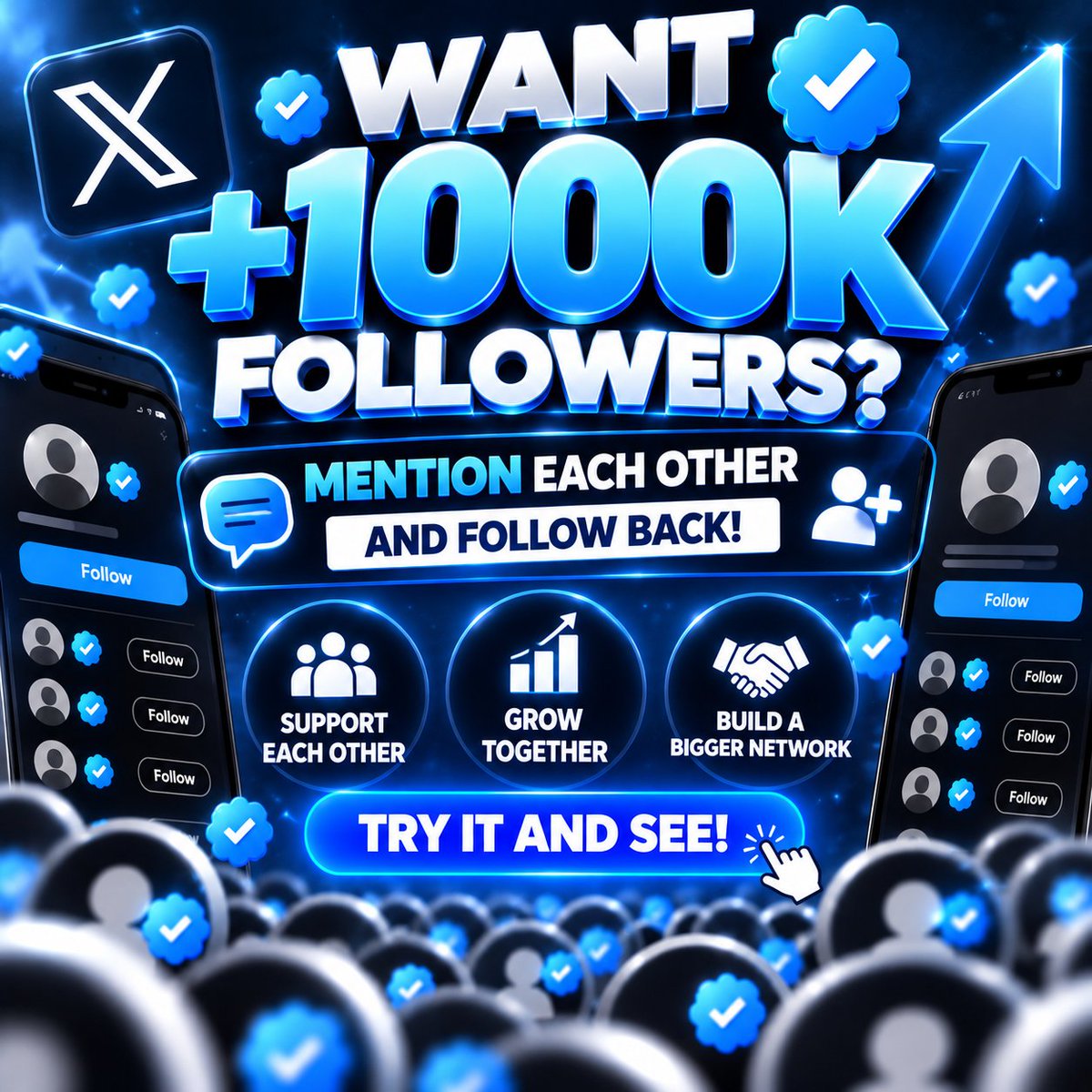 EarnTogetherr's tweet photo. 🚀 WANT +1,000K FOLLOWERS? 💙
🔵 MENTION EACH OTHER AND FOLLOW BACK!
🤝 Support each other.
📈 Grow together.
💙 Build a bigger network.
🔥 TRY IT AND SEE! 🚀 https://t.co/OgzFWobAM4