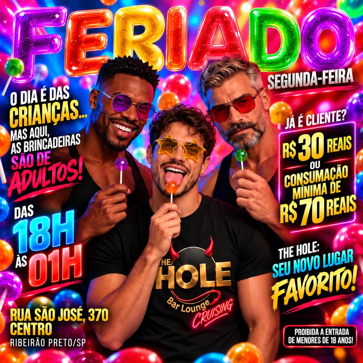 the_hole_rp's tweet photo. Bora curtir mais um dia? Ainda dá tempo! 😉
Obs: EXCLUSIVO para público gay masculino.
Proibido a Entrada de Menores de 18 Anos! 🔞
#theholerp #barlounge #bargay #barcruising #ribeiraopreto https://t.co/Dn7X0S8caP