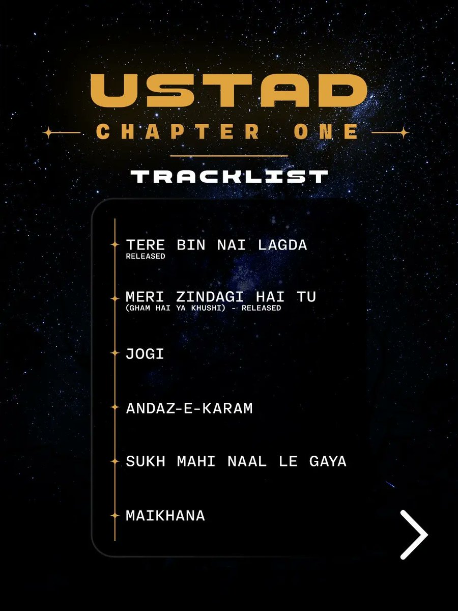 UmusicPk's tweet photo. You heard the beginning. Now get ready for the rest. ❤️‍🔥

2 tracks out, 4 more to go. USTAD: CHAPTER 1 is just getting started.

#universalmusicpakistan #ustad #chapterone #nfak #trending
[Universal Music Pakistan, Ustad, Chapter One, Nusrat Fateh Ali Khan] https://t.co/9sVVpElHyv
