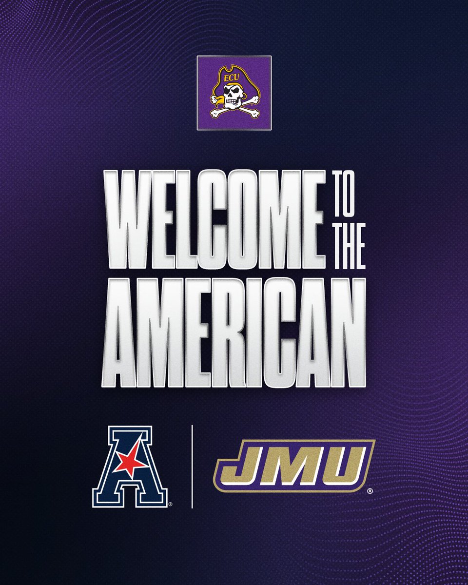 ECUAthletics's tweet photo. Welcome to the American, @JMUSports 🤝 https://t.co/JFztBoCIhS