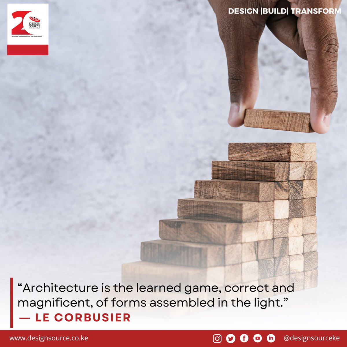 DesignSourceKE's tweet photo. Happy new week! 

This week’s Quote of the Week reflects on the art of architecture and the relationship between form, light and design.

#QuoteOfTheWeek #Architecture #designsource https://t.co/MI1cErnF1E