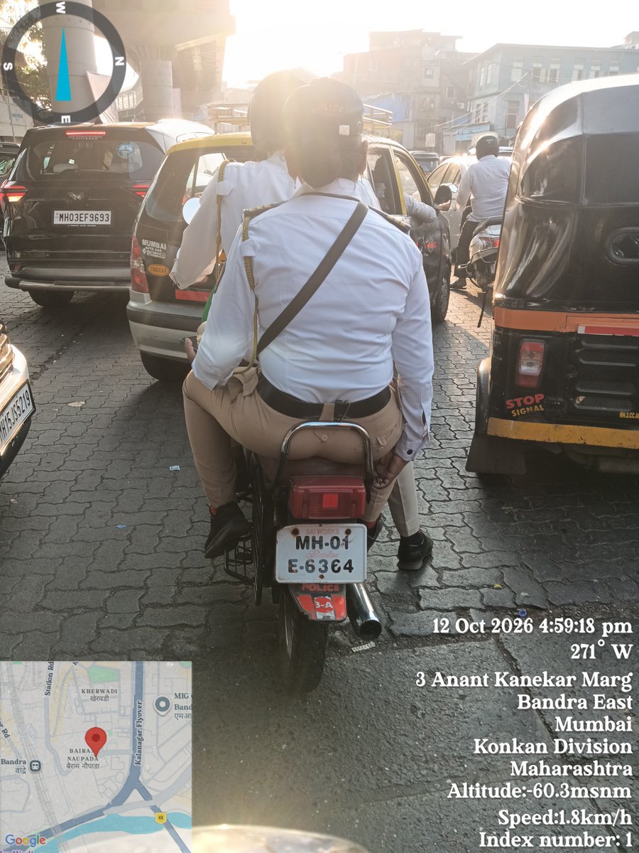killermiller818's tweet photo. This is what it is 
Our sweet law and order arent followed by our own government 

Driving without HSRP number plate with police tag 
@MTPHereToHelp @RoadsOfMumbai @mieknathshinde @gallinews 
Location :- mention in the picture https://t.co/giEgyQLwZg