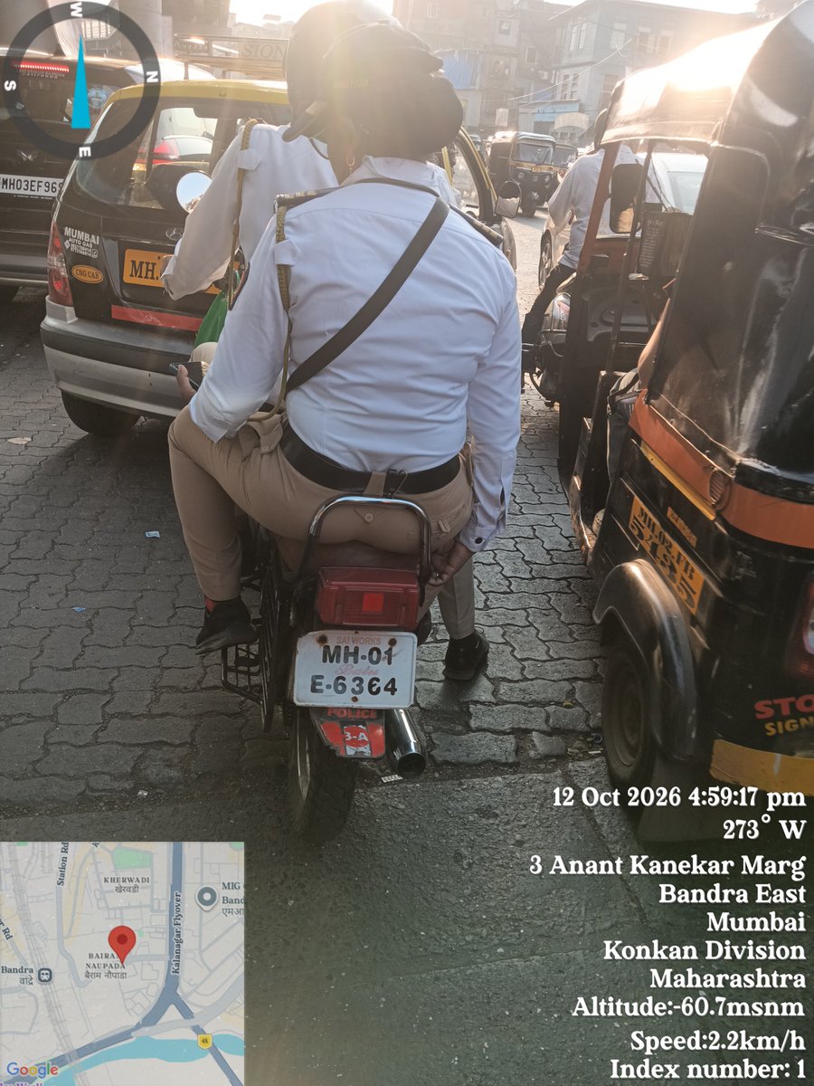 killermiller818's tweet photo. This is what it is 
Our sweet law and order arent followed by our own government 

Driving without HSRP number plate with police tag 
@MTPHereToHelp @RoadsOfMumbai @mieknathshinde @gallinews 
Location :- mention in the picture https://t.co/giEgyQLwZg