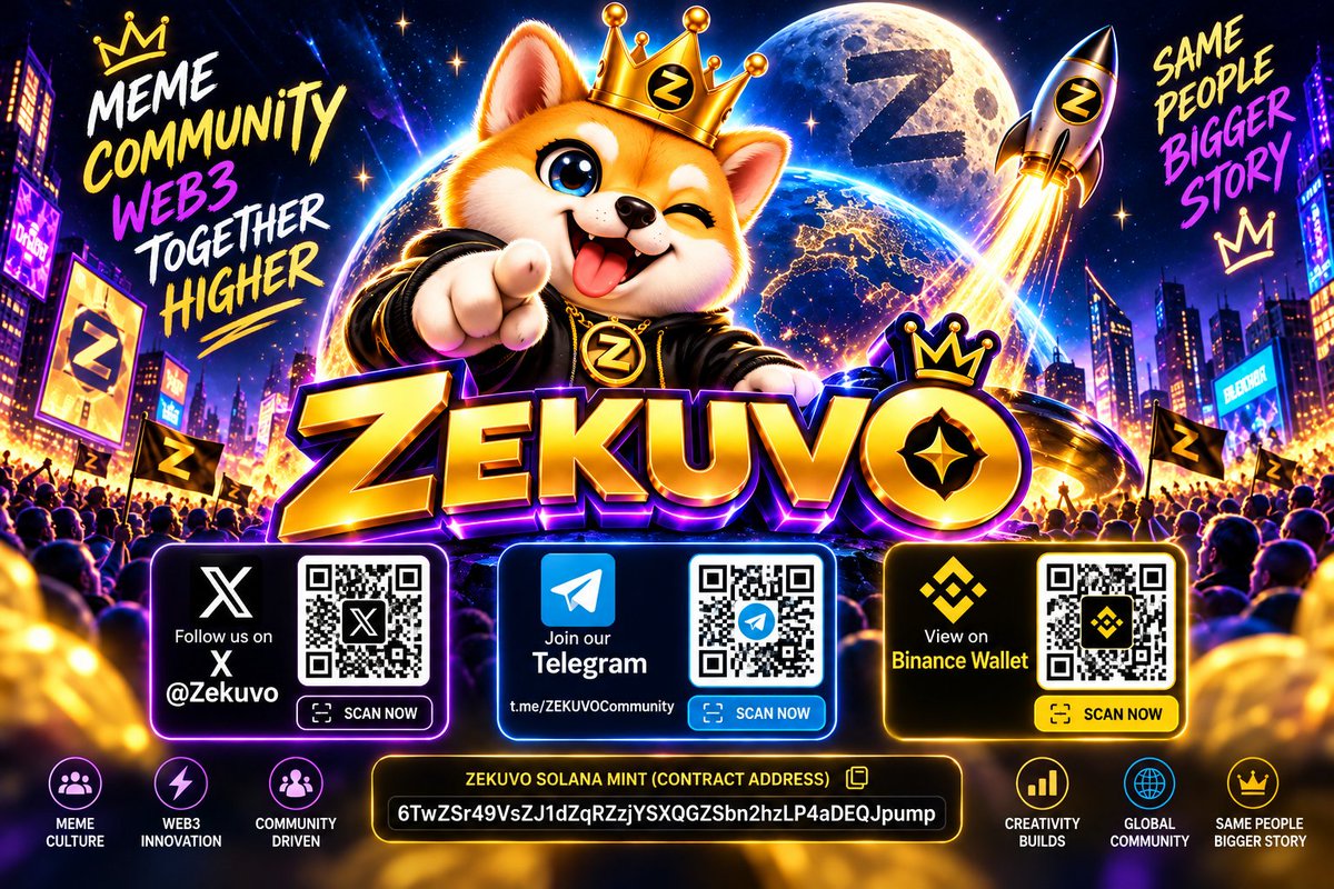 Zekuvo's tweet photo. 🐶⚡️ CTO OF MEMES. CEO OF COMMUNITY. ZEKUVO.

Hype gets the scroll. Memes earn the laugh. Trust keeps a community building. 🌐🔥

💬 What makes a Solana memecoin community unforgettable?

🧱 Builders
🤝 Trust
😂 Legendary memes
🌍 Community energy

Pick your champion below! 👇

#SolanaMemecoins #ZEKUVO