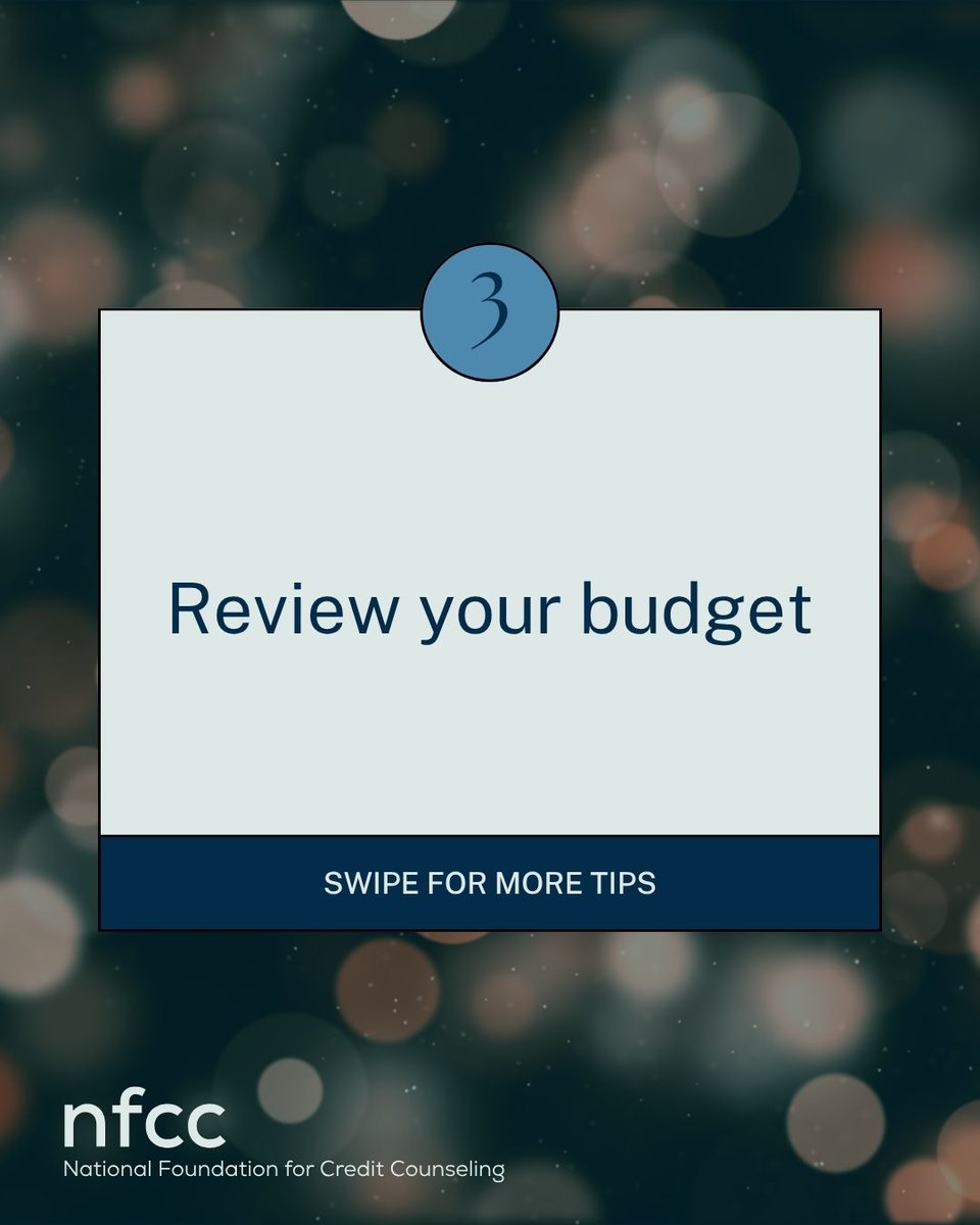 NFCC's tweet photo. Holiday spending doesn’t have to mean holiday stress! Set a spending limit, make a gift list, review your budget, and track credit card balances. Need help? The NFCC can connect you with a certified credit counselor. Plan ahead and enjoy the season! #HolidayTips #Budgeting #NFCC https://t.co/0XhDp7VpZe