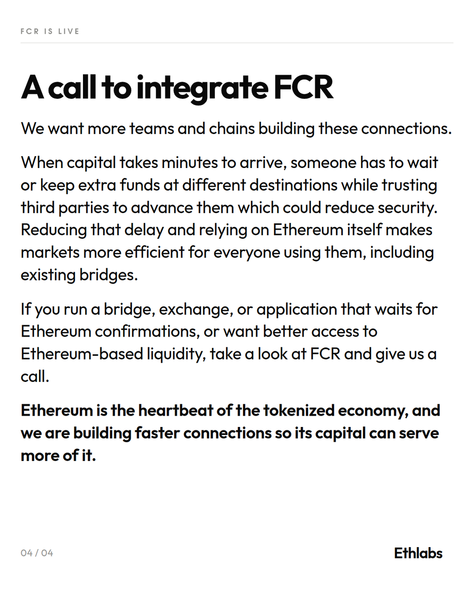 ethlabs_org's tweet photo. Ethereum's FCR is paving the road to better onchain markets. https://t.co/I0C1t3k1qn