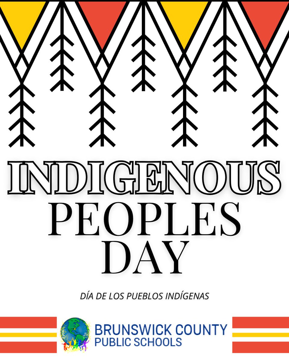 bcpsva's tweet photo. Today is Indigenous Peoples Day! On this day, we have an opportunity to honor and learn about the history, cultures, and contributions of Native American and Indigenous communities.

We appreciate the opportunity to recognize this day. 🤝 #BrunswickStrong https://t.co/NAlzJsqHQ1