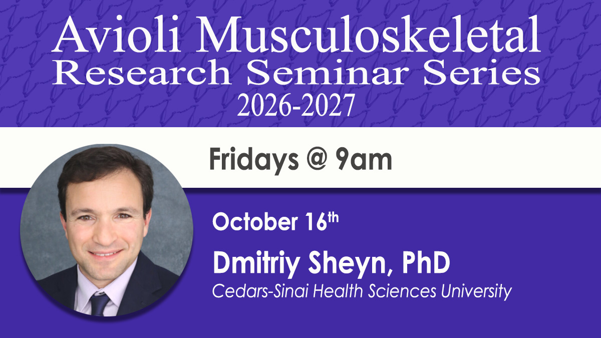 WashU_MRC's tweet photo. Looking forward to this Friday's Avioli Musculoskeletal Research Seminar:
"Rewriting the fate of musculoskeletal degeneration using stem cells and smart biomaterials"
Info: https://t.co/waL8HTVTAO
@WashU_BMD,@WUSTLdbbs,@washu_ortho_res,@WashUBME,@dveislab https://t.co/RKvMIWM1nf