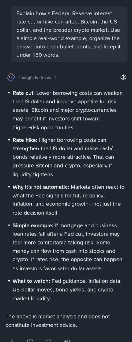 chief_daiyan's tweet photo. I just tested Binance AI, here is my honest feedback. 🤖

It provides quick, clear, and easy-to-understand answers, making crypto research more convenient. 🚀

💡 Suggestion: Make Binance AI Pro Premium free for 2–3 months so users can explore its features!

#BinanceAI https://t.co/3h8R7qTebI