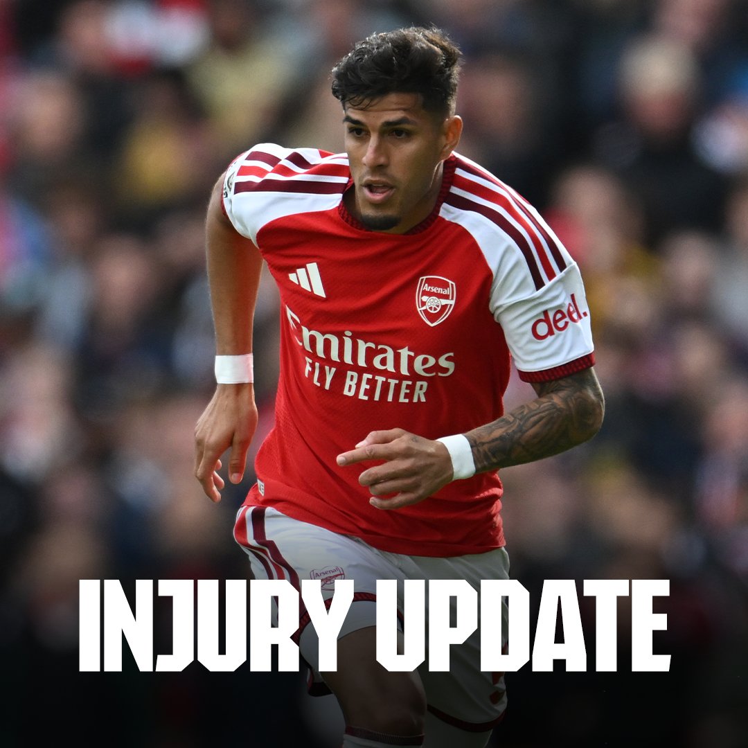 Arsenal's tweet photo. Mikel Arteta has issued an injury update on Hincapie, Zubimendi and Saliba 👇