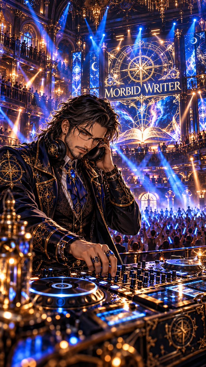 MorbidWriter26's tweet photo. QRT Turn Your OC Into a DJ 🎧
MORBID WRITER | Master of the Midnight Frequency
When the books close and the music begins, even a scholar needs to make some noise.
Same Stories. Different Perspective.
#MorbidWriter #OriginalCharacter #OC #AIGeneratedArt https://t.co/OZzrKTMIlU