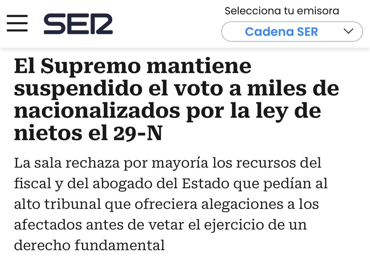 Rebeca_Torro's tweet photo. Los nietos del régimen franquista podrán votar, pero no los de los exiliados, tal y como querían PP y Vox.

Su anhelo fascista ha atacado a la piedra angular de la democracia: el derecho a voto. 

No vamos a parar de denunciar este atropello.

https://t.co/s7WkFQPOVa https://t.co/pZL4csUmuQ