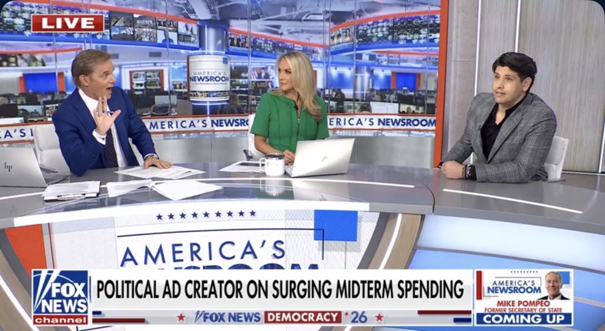 MattWhitlock's tweet photo. Look at our boy @Scheidsa!

One of the best in the biz talking ads with @DanaPerino and @BillHemmer ! https://t.co/BMz4JEFGvO