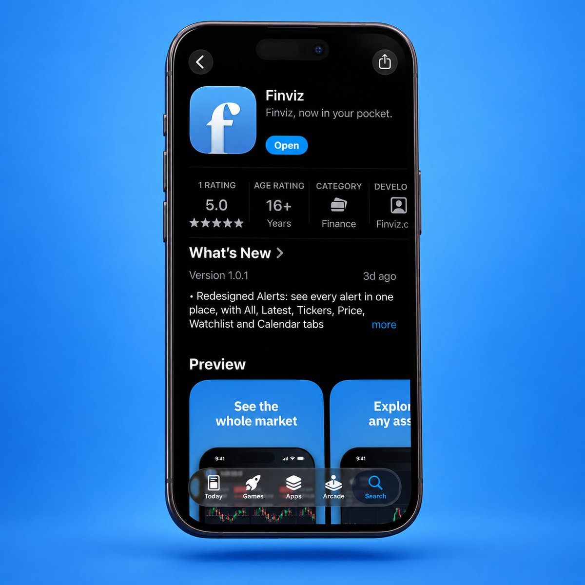 finviz_com's tweet photo. Shhhhhh - We want our X followers to be the first to know about this.

Search your App Store for "Finviz" and scroll down. Both Apple and Google are indexing right now. It should begin to rank higher shortly.

We'll announce it officially to everyone in a couple of days. https://t.co/euHRuBoTc2