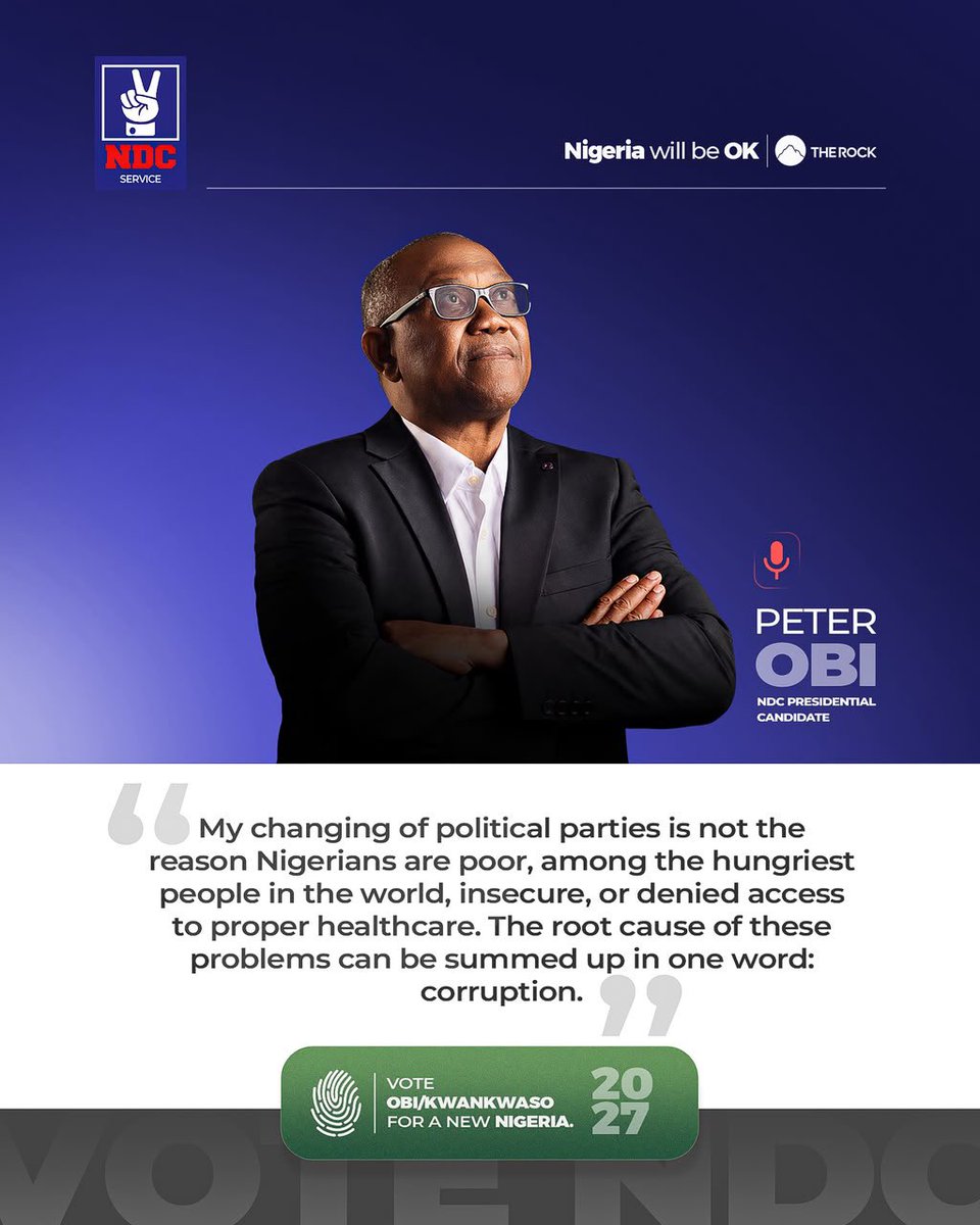 NigeriaNDCHQ's tweet photo. “If any group of people should be interested in elections, it should be Nigerian youths, because it is their future that is being ruined” - H.E Peter Obi, CON https://t.co/4DxDYffQPB