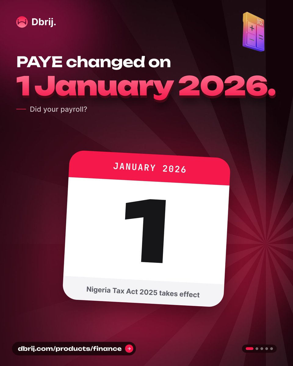 Dbriij's tweet photo. PAYE rules have shifted, and payroll teams need to move with them.
From revised tax bands to rent relief and residence-based remittance, 2026 brings changes that affect how PAYE should be handled.
Dbrij Payroll is built to keep those updates in view.
Not tax advice. https://t.co/esYsO6q8CX