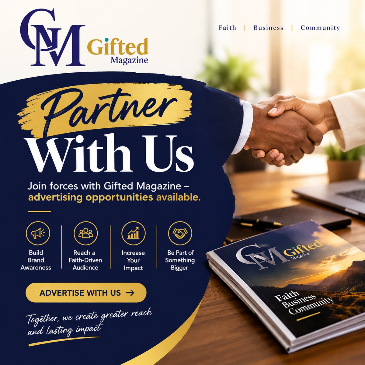 MagazineGifted's tweet photo. π© Ready to advertise with us? Get in touch with Gifted Magazine today to explore our advertising opportunities.
Together, we create greater reach and lasting impact!
#GiftedMagazine #PartnerWithUs #AdvertiseWithUs #BrandVisibility https://t.co/mxCkp6SnGN