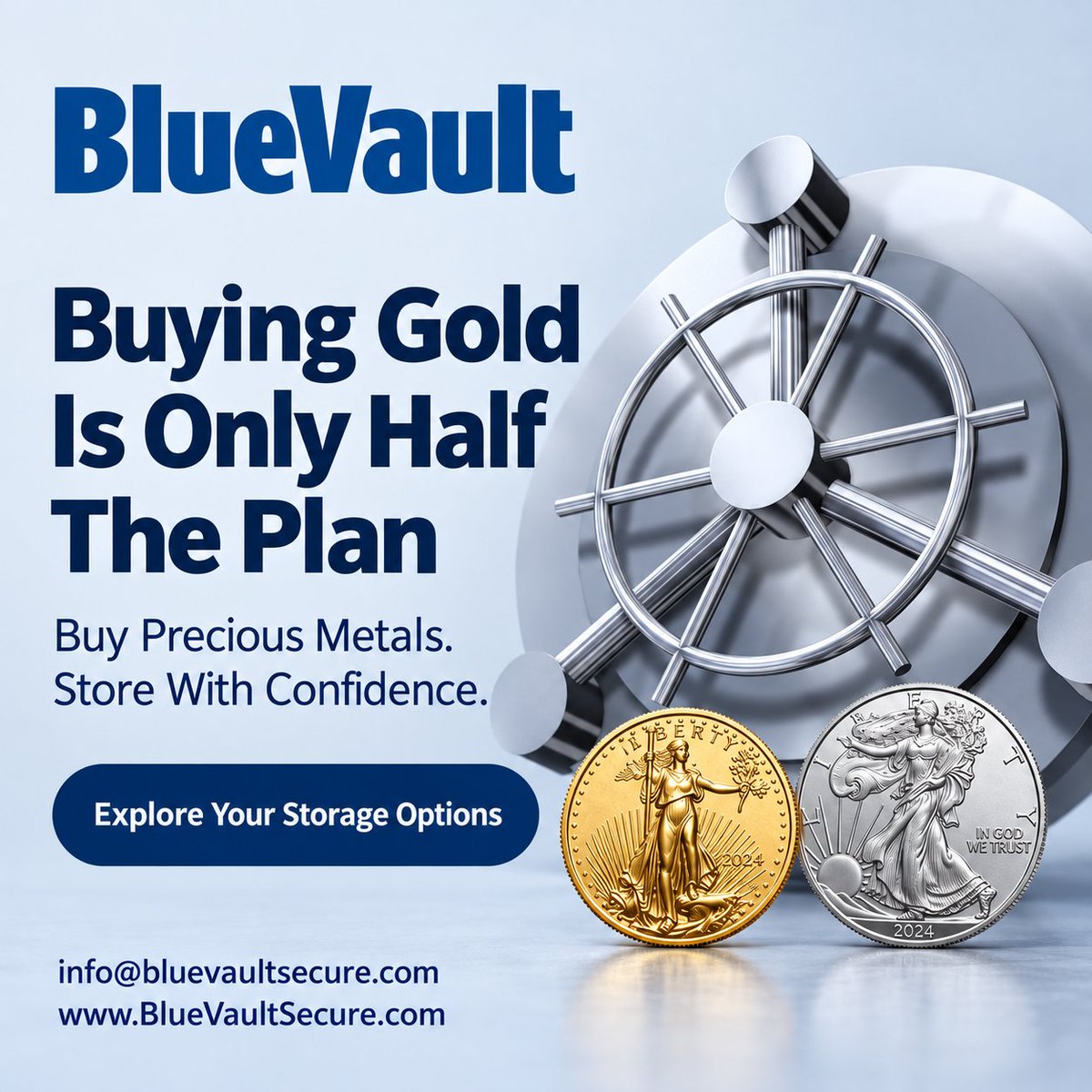 bluevault's tweet photo. Buying Gold or Silver Is Only Half The Plan
Physical gold and silver come with a practical question: where will you keep them?
📷 info@bluevaultsecure.com
📷 https://t.co/K8D6u57xzI https://t.co/NwCbqdtbjG