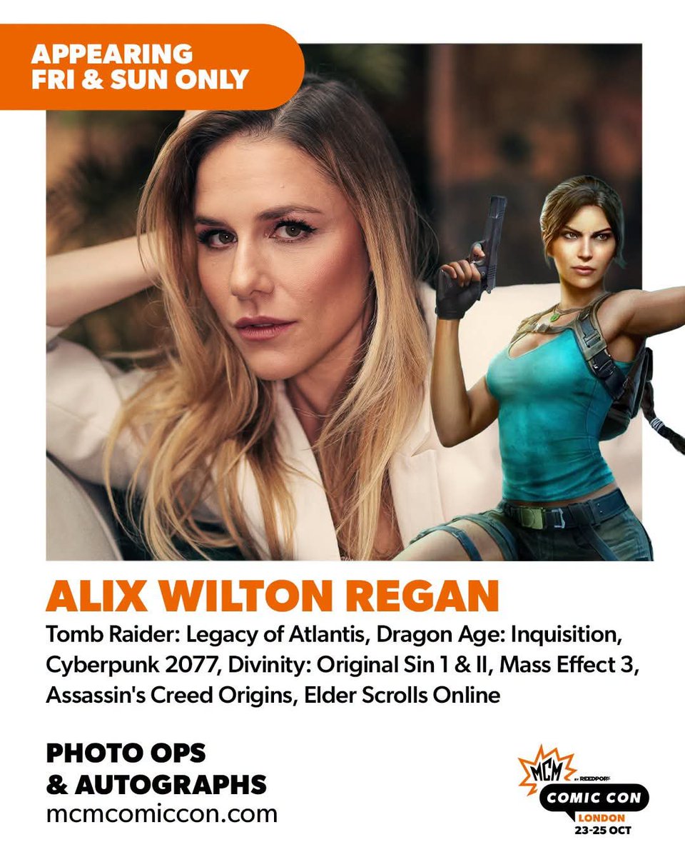 ACUnitedKingdom's tweet photo. MCM London is nearly here and there is a few incredible AC related guests attending! All 3 days will be @nolan_north @RogerCraigSmith and @Summersett_ and Friday and Sunday ONLY is Alix Wilton-Regan 😀 Taking part in photo ops, panels and autographs! Tickets are nearly all gone! https://t.co/2dqt89Rq0t