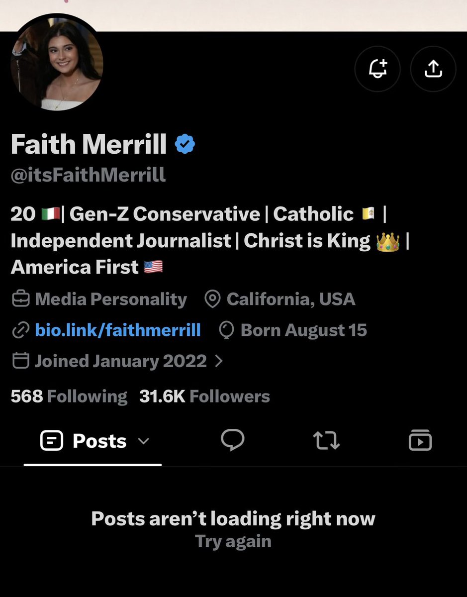 GroyperGreg's tweet photo. Faith Merrill deactivated.

Groyper Curse 🖕🏻 https://t.co/CAeHnkz7w7