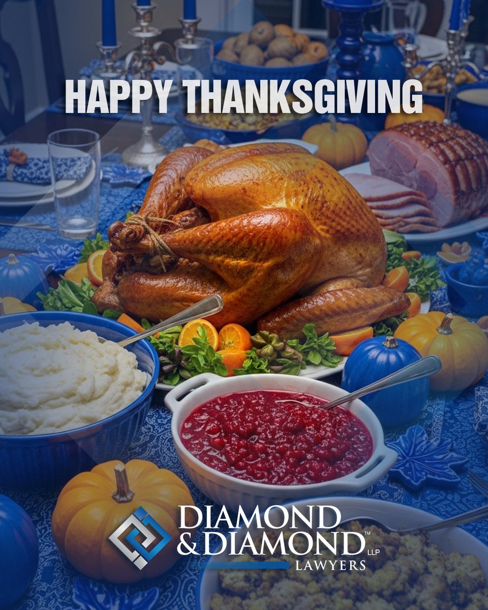 diamond_lawyers's tweet photo. Happy Thanksgiving! 🍂🦃

Stay safe on the roads this long weekend!

#HappyThanksgiving #Thanksgiving2026 #DiamondAndDiamond https://t.co/JfKF0p8v84