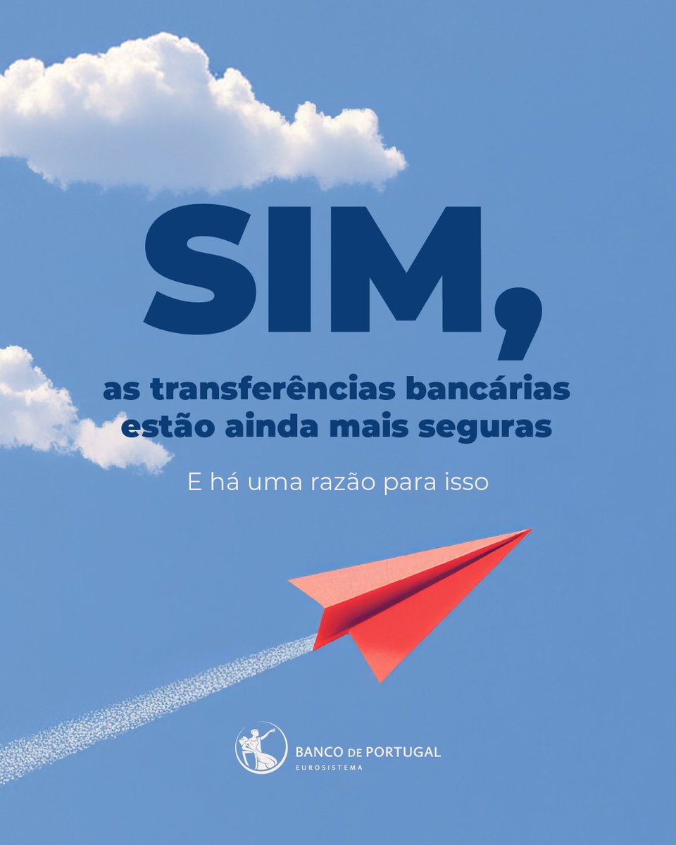 bancodeportugal's tweet photo. Transferências bancárias mais seguras? Sim! Mas porquê? 🤔

#VOP #TransferênciasBancárias #Pagamentos #BancodePortugal

1/3 https://t.co/87I7y5zYd7