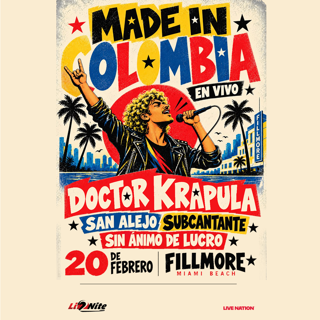 FillmoreMB's tweet photo. 🎤 ¡RECIÉN ANUNCIADO! 🇨🇴 Made in Colombia llega a #TheFillmoreMB el 20 de febrero del 2027! 
🎫 Boletos a la venta este 16 de octubre: https://t.co/ZVhQdIek51 https://t.co/cqDyEzHC3O