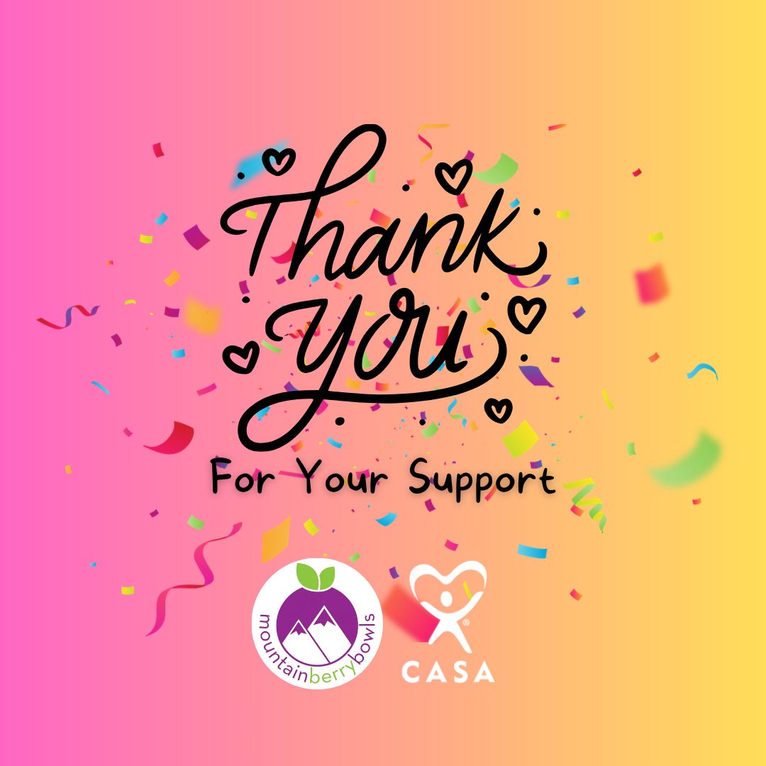 cdCASA's tweet photo. 💙 THANK YOU, WENATCHEE! 💙  
Thanks to everyone who stopped by Mountain Berry Bowls on Oct. 9—your support helped raise funds for CASA! We’re grateful for your generosity and for supporting local kids and families. 🥣✨  
#CASA #Wenatchee #ThankYou https://t.co/NObHIranfa