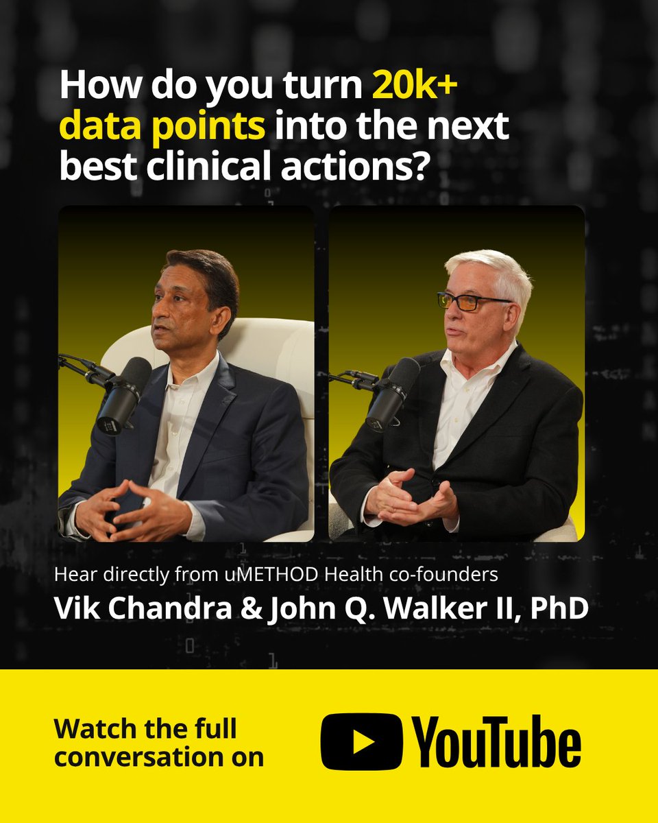 method_u's tweet photo. Why is early cognitive decline so often missed?

uMETHOD Health co-founders Vik Chandra and John Q. Walker II, PhD discuss the challenges of cognitive care and how clinical decision support can help.

Watch the full conversation: https://t.co/Qyt4uW7cGZ

#uMETHODHealth https://t.co/emIH9gOtjL